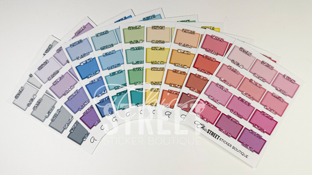 Sticky Note Half Mini Sticky Note Half Boxes With Glitter Washi | Planner Stickers - Etsy