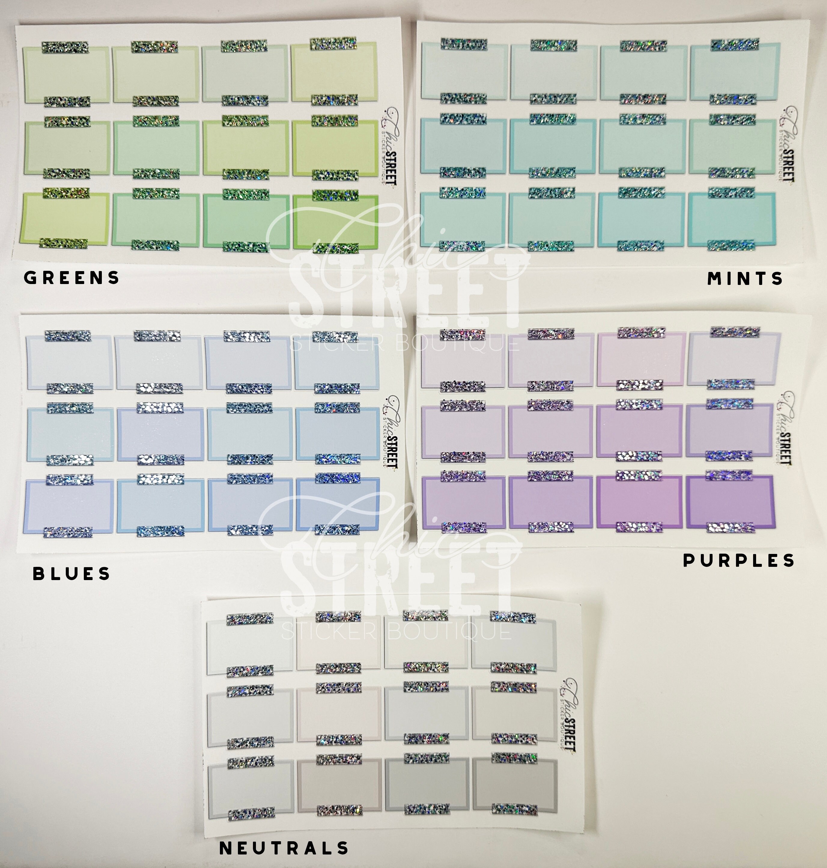Sticky Note Half FOIL | Pastel Sticky Note Half Boxes With Glitter Washi | Planner ...