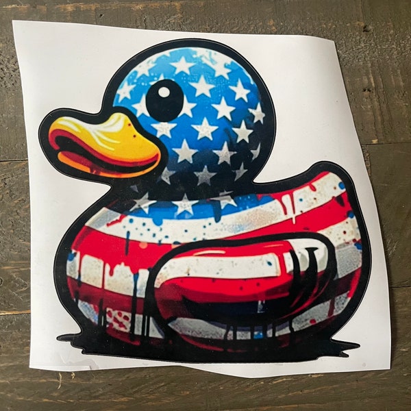 NEW - Patriotic Duck sticker for Jeep / car / wall