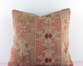 Kilim Pillows,16x16 Kilim Pillow,Kilim Pillow Cover,Decoratice Pillow,Kilim Pillow No:0205