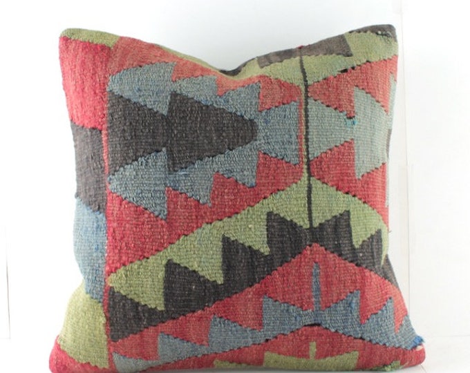 Red Kilim Pillow Kilim Pillow Cover Kilim Pillow 16X16 Etsy