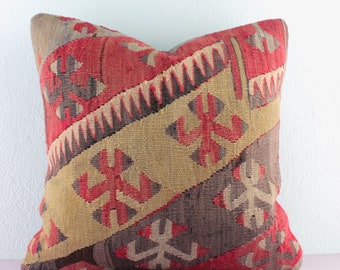 8x16 Bohemian Kilim Pillow,Decorative Pillow,Neck Throw Pillow,Hemp Pillow Pillow Cover,Bedding Pillow,Gray Pillow,Flat Pillow SP2040 1405
