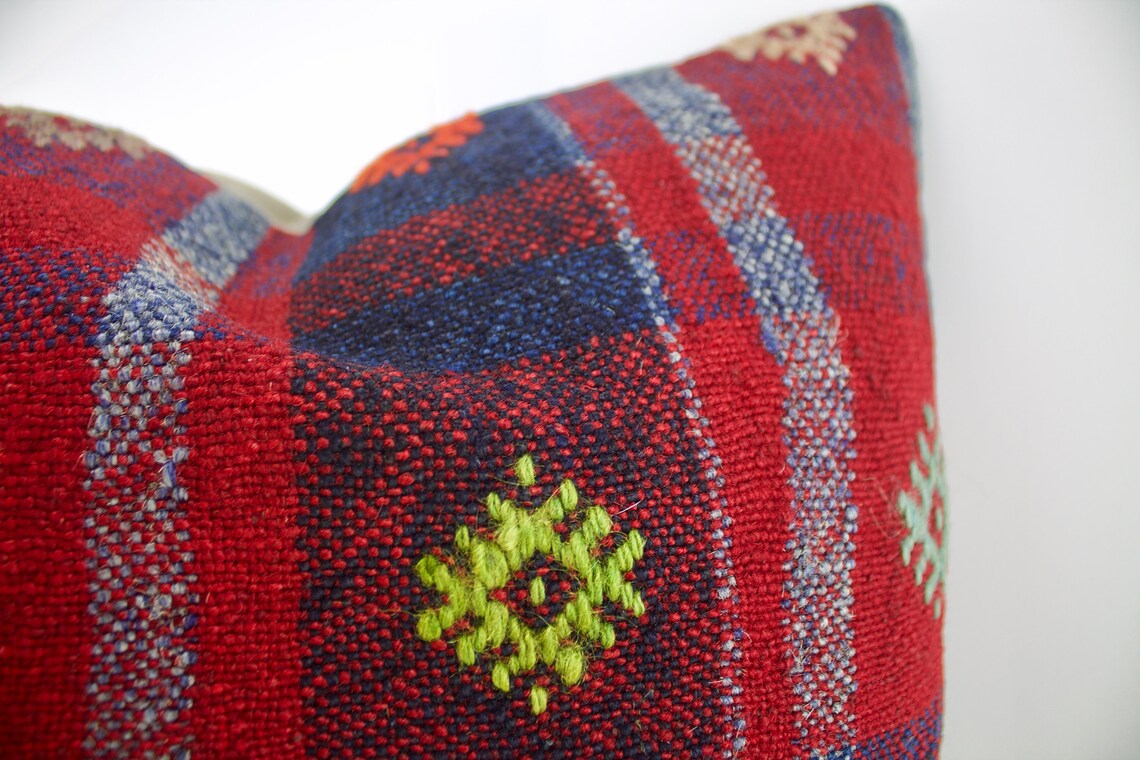 Red Kilim Pillow Vintage Kilim Pillow Cover Kilim Pillow Etsy