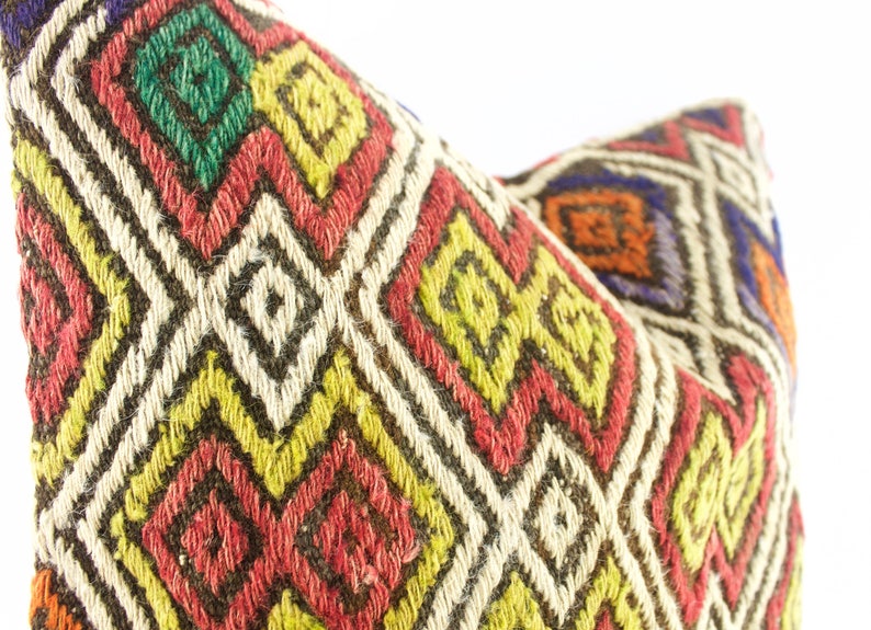 Turkish Kilim Pillow Kilim Pillow 16X16 Kilim Pillows Etsy