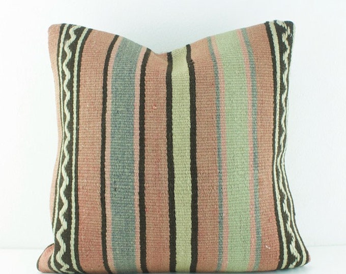 Vintage Kilim Pillow, Kilim Pillow Cover, Kilim Pillow 16X16, Kilim