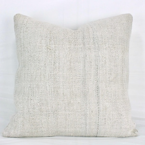 Turkish Hemp Kilim Pillow 20x20,Kilim throw Pillow, Vintage Handmade kilim pillow, Couch cushion, Decorative Hemp Turkish pillow cover