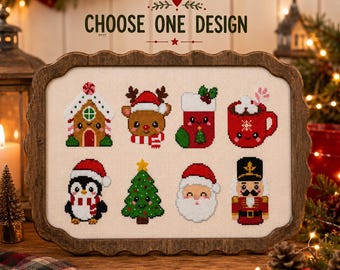 Kies 1 ontwerp Kerstmis in juli kawaii ornament kruissteekpatroon