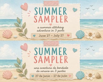 Kawaii Summer Sampler Cross Stitch Pattern (PDF Download)