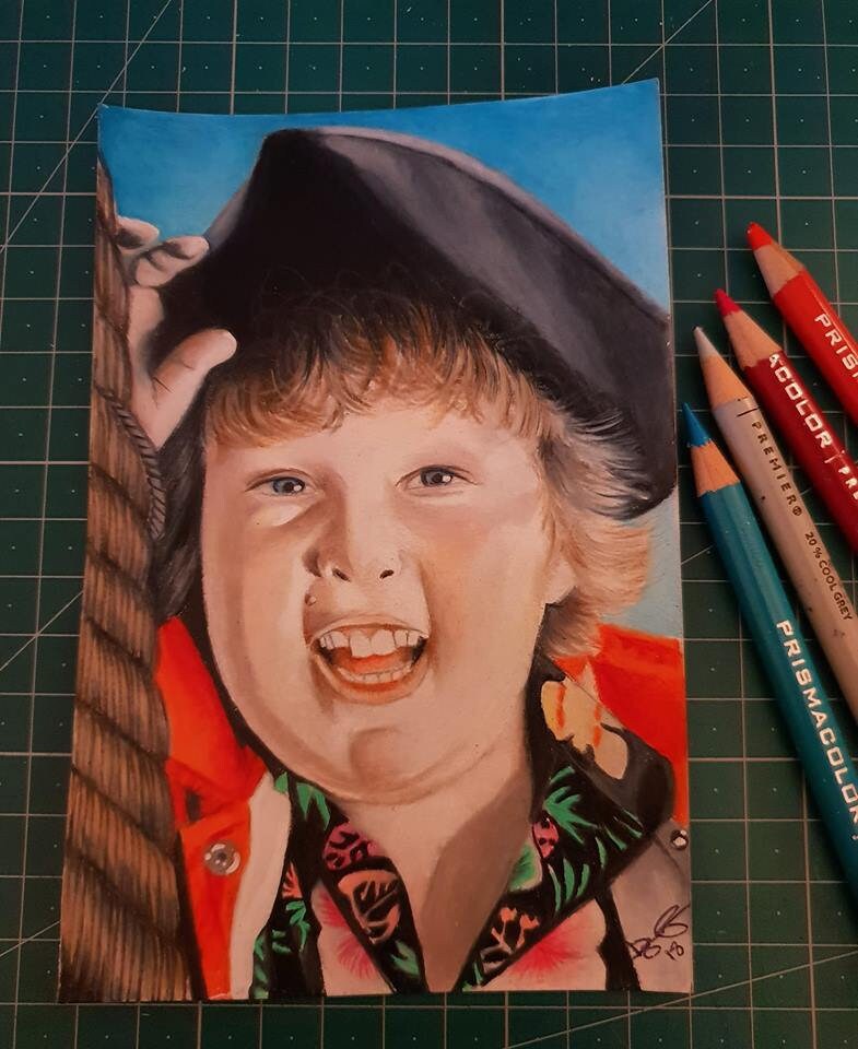 Captain Chunk Goonies Portrait In Prismacolour Etsy