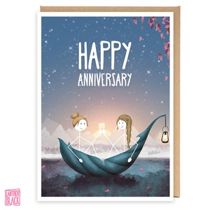 Lesbian Happy Anniversary Card / Wife Anniversary Card / Lesbian couple anniversary / LGBT love card / Mrs and Mrs Anniversary card / WW07A