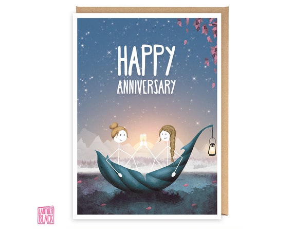 Divertida Tarjeta De Aniversario De Boda | Tarjetas Lindas Para Prometido, Novio, Regalo Para él Y Ella, Gay Lesbianas LGBT | Citas Por Internet | 1ª Segunda Tercera Lata Rubí Dorado