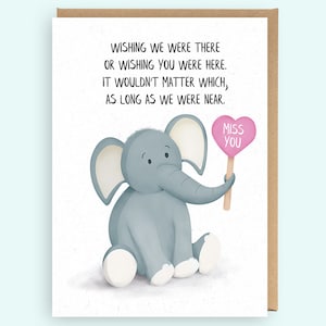 Te pierdes la tarjeta, te pierdes, desearías que estuvieras aquí, encierro, aislamiento, pensamiento de ti, envío de amor, amigo del amor de larga distancia, elefante PE32