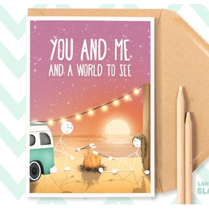 Tu e io e un mondo da vedere / Carta obiettivi di coppia / Carta avventura / Carta Vanlife / Coppia di viaggio / Carta fidanzata / Carta fidanzato / WW04