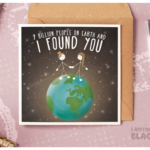 Cute Lesbian Couple Love Card / Wife Birthday Card / - Etsy