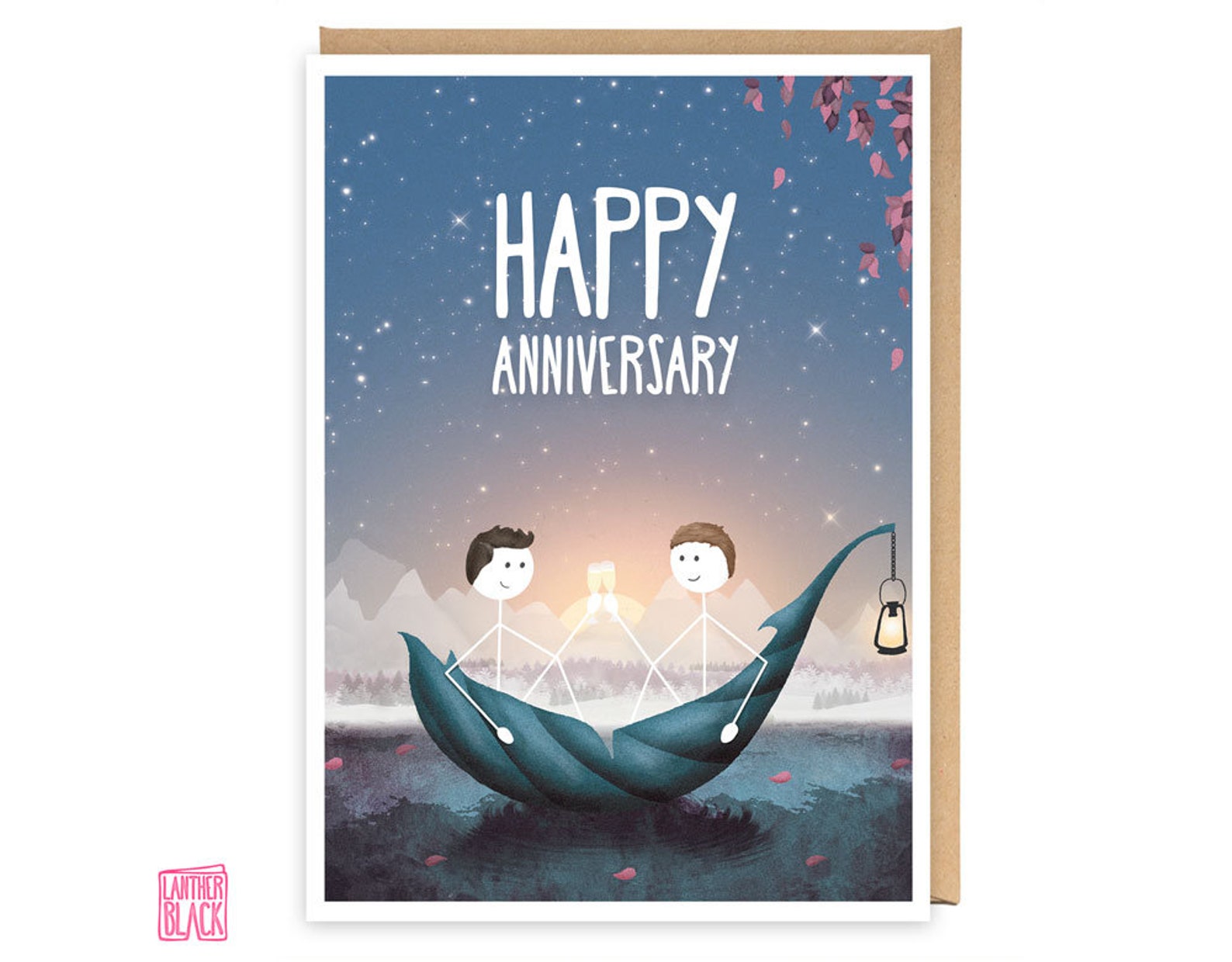 Gay Couple Happy Anniversary Card / Husband Anniversary Card / - Etsy