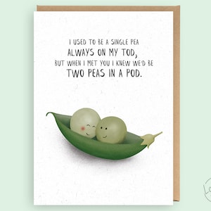 Pois dans une gousse / Carte d’anniversaire mari mignon / anniversaire de la femme / anniversaire petite amie / anniversaire boyfriend / anniversaire / carte d’amour / PE09