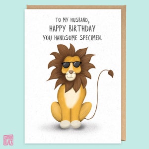 Handsome Lion Funny Husband Birthday Card Boyfriend Etsy Singapore