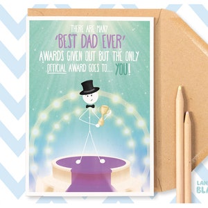 Best Dad Ever Funny Happy Birthday Dad Happy Fathers Day Grußkarte, Offizieller Preis Stickman Illustration von Sohn Tochter Kinder WW17