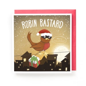 Carte de Noël drôle / Robin Bastard / Carte de Noël / Carte de vœux drôle / Cartes drôles / Noël drôle / XC05