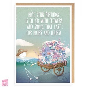 Hübsche Happy Birthday Karte, Besondere Geburtstagskarte, Süße Karte für Mama, Schwester, Freundin, Tante, Gran, Nan, Geburtstagsblumen Gedicht karte WW19