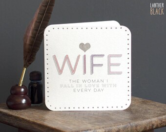 Wife Birthday Card / Wife Birthday / Wife Anniversary / Wife Valentines / Card for Wife / MT09