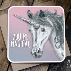 Geburtstagskarte / Geburtstagskarte Einhorn / Unicorn Freund Karte / Unicorn-Freundschaftskarte / Danke Karte / Einhorn / WT06