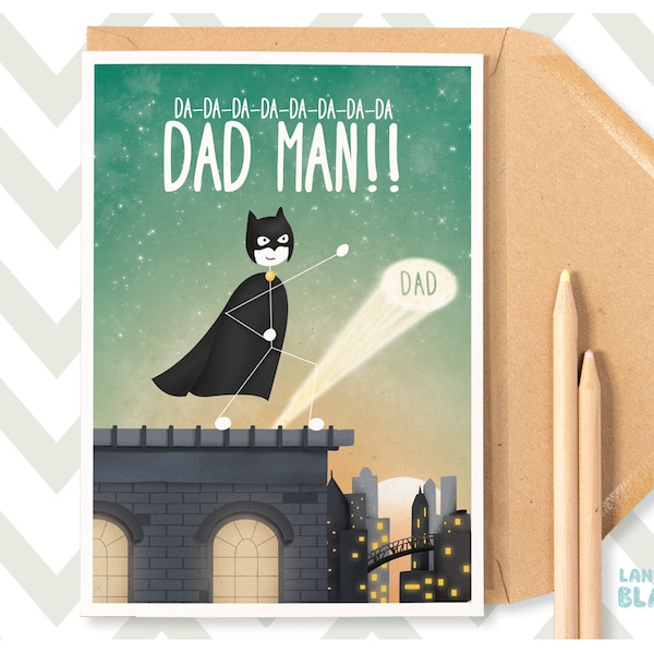 Dad man / Funny Father's day card / Superhero dad / Funny dad card / Dad birthday / Funny dad card / Fathers Day WW11