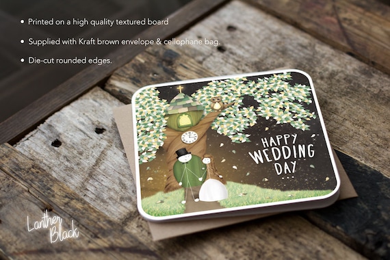 Wedding Card Congratulations Happy Wedding Day Woodland Wedding Mr /& Mrs Newlywed SM28
