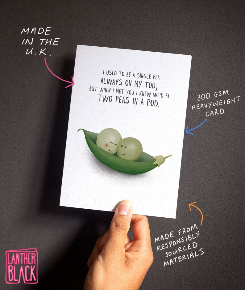 Peas in a Pod / Cute Husband Birthday Card / Wife Birthday / Etsy UK