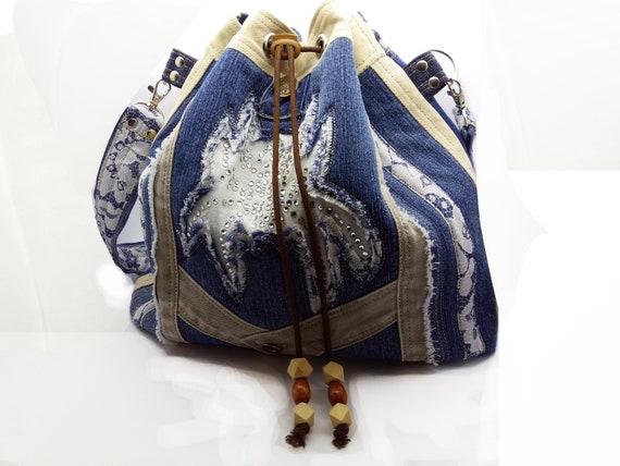 denim quilted bag