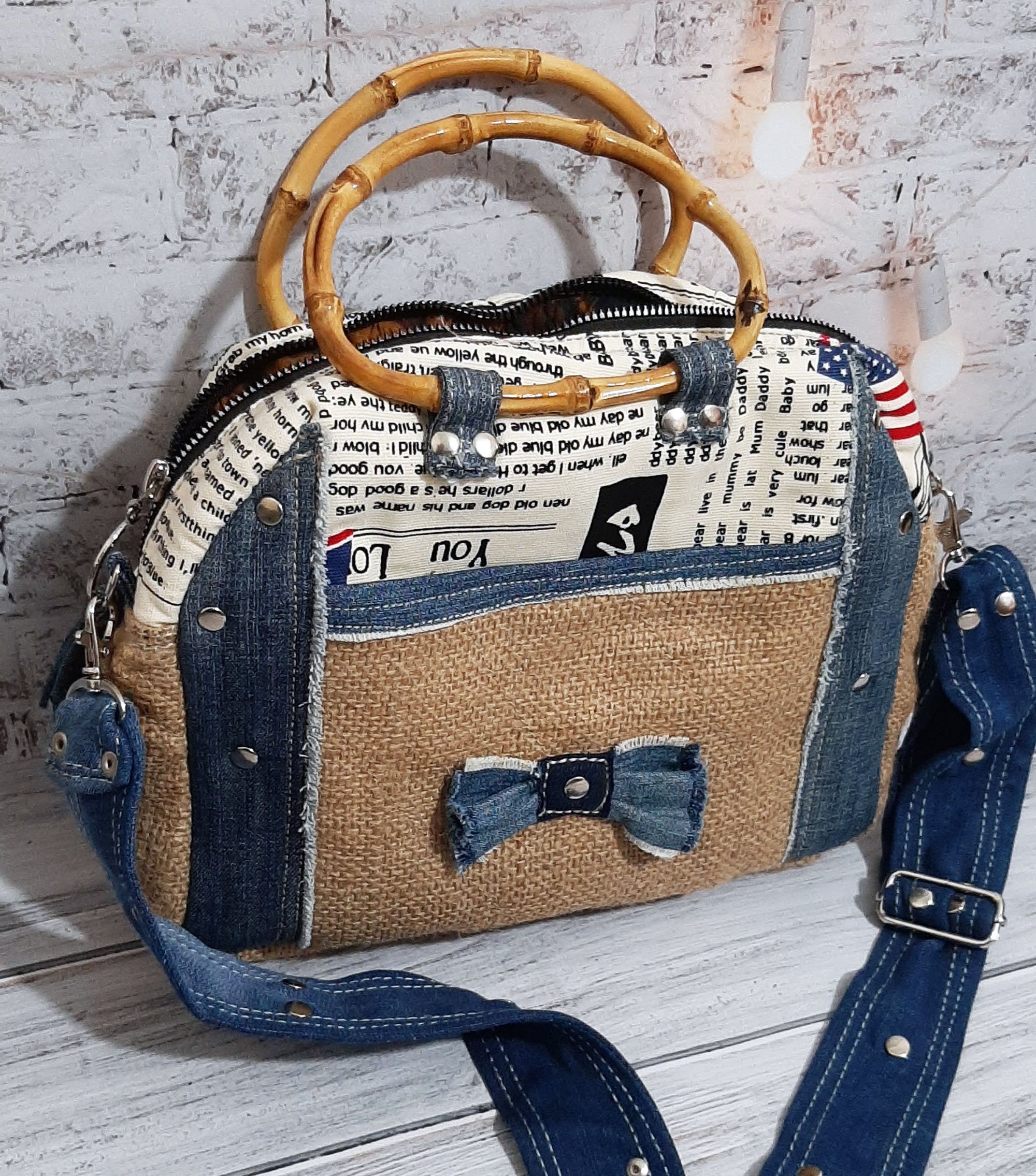 Small canvas crossbody bag Cute color print women bag Natural Etsy
