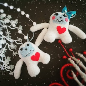 Yeti - Abominable Snowman (& Snowlady) Holiday Handmade Christmas Ornament