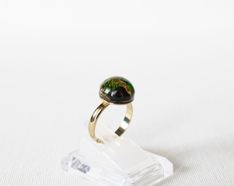 Bague orgonite, Quartz, Shungite, Diopside, Protection, Bien-être, Amour, Bijou original, 114824