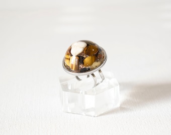 Adjustable Orgonite ring, Stainless steel, Well-being, Protection, Headaches, Stress, Asthma, Handcrafted, 83022