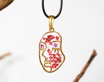 Pendentif visage art abstrait. Bijou original. 107824