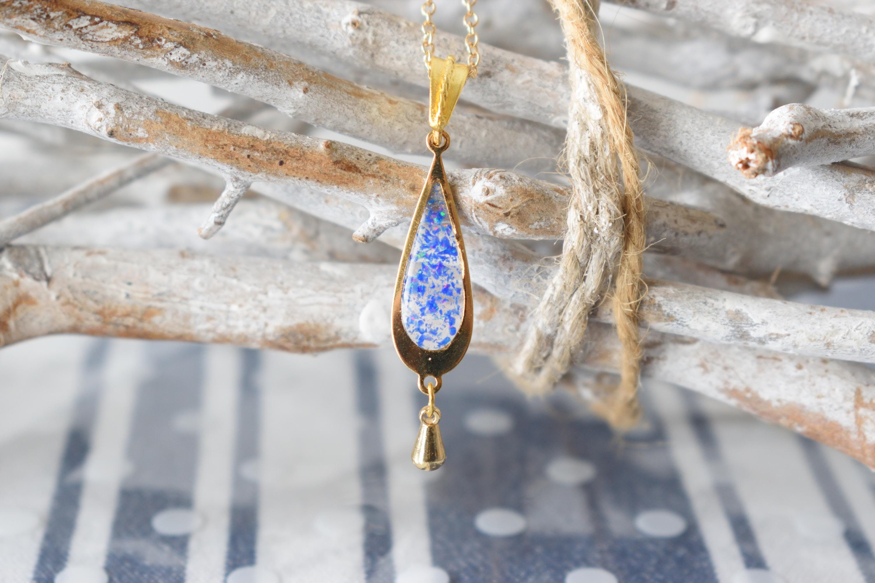 Pendentif Vintage Plaqué Argent - Avec Pierre Ambre, Bijou Ancien