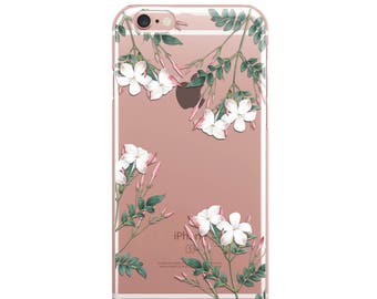 Flowers iPhone Case Clear Transparent Flower Pink Cute Phone Case Cases Aesthetic Cover iPhone 6 7 8 X XS XR 11 12 13 14 15 pro Gift Idea