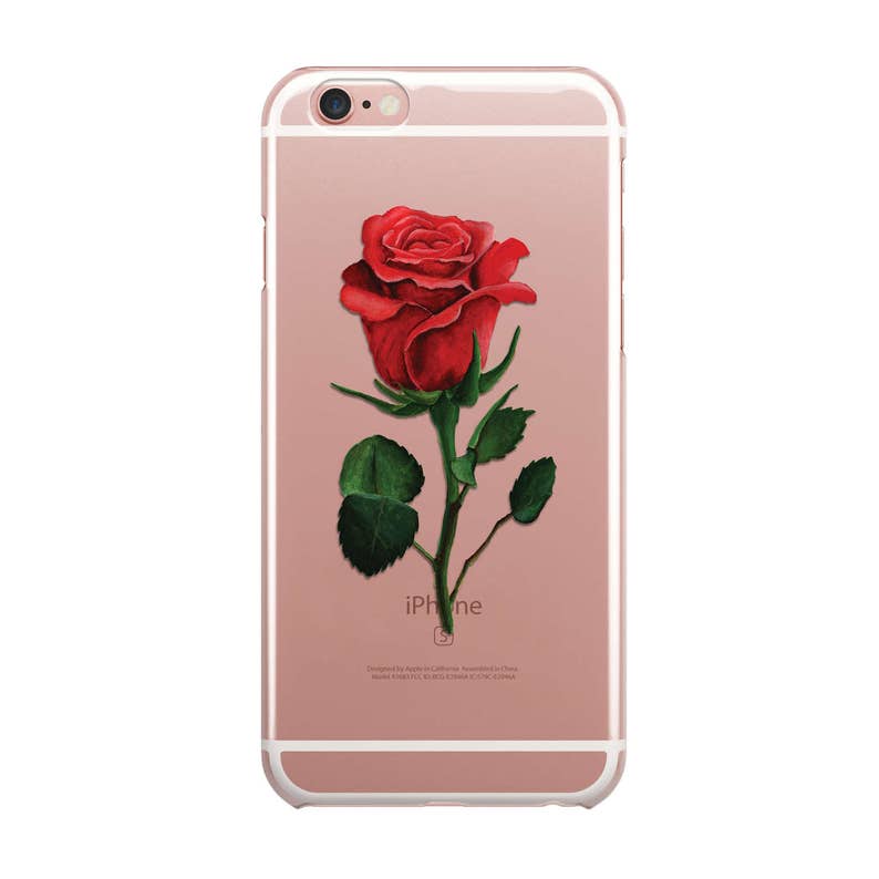Rose Iphone Case Clear Transparent Flower Phone Case Cases Etsy