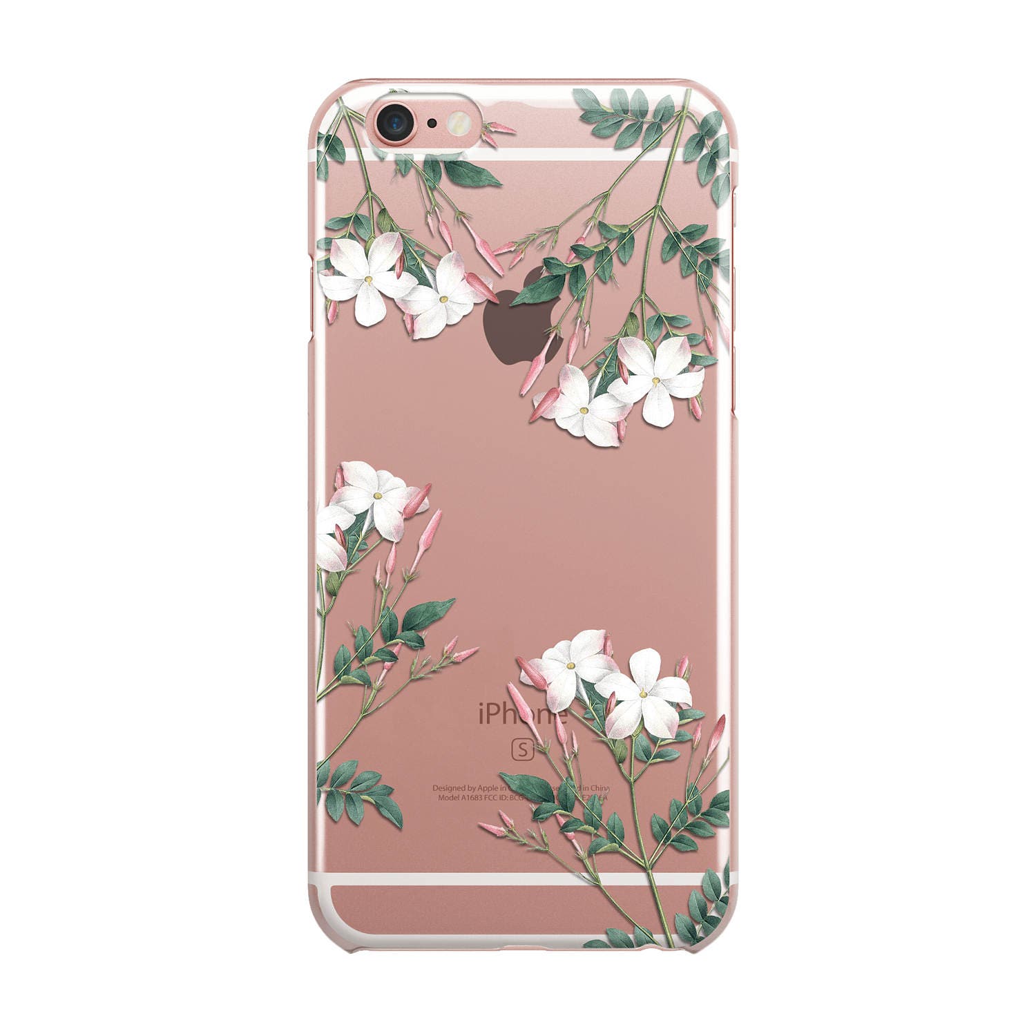 Flowers Iphone Case Clear Transparent Flower Pink Cute Phone Etsy