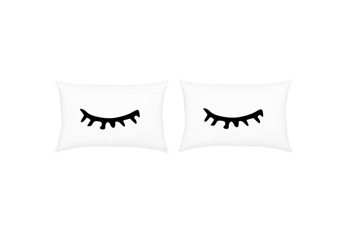 Pillowcases Sleepy Eyes White Pillow cases 100 Cotton Printed Etsy