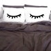 Pillowcases Sleepy Eyes White Pillow cases 100% Cotton Printed Pillows Gift Closed Sleeping Eyes Lashes Pillow Case Set Cover KYOUSTUFF 