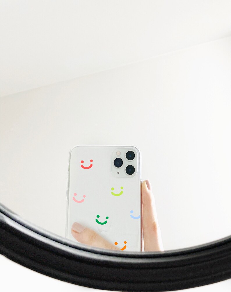 Smiley Face iPhone Case Aesthetic Colorful Phone Case Art Cute Kawaii Cases Smiley Faces Emoji Gift Cover Minimalist 6 7 8 X XR iPhone 11 12 