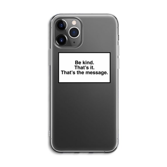 Be Kind Iphone Case Transparent White Square Aesthetic Etsy