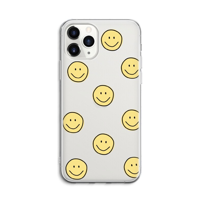 Yellow Smiley Faces Iphone Case Clear Smile Smiley Face - Etsy