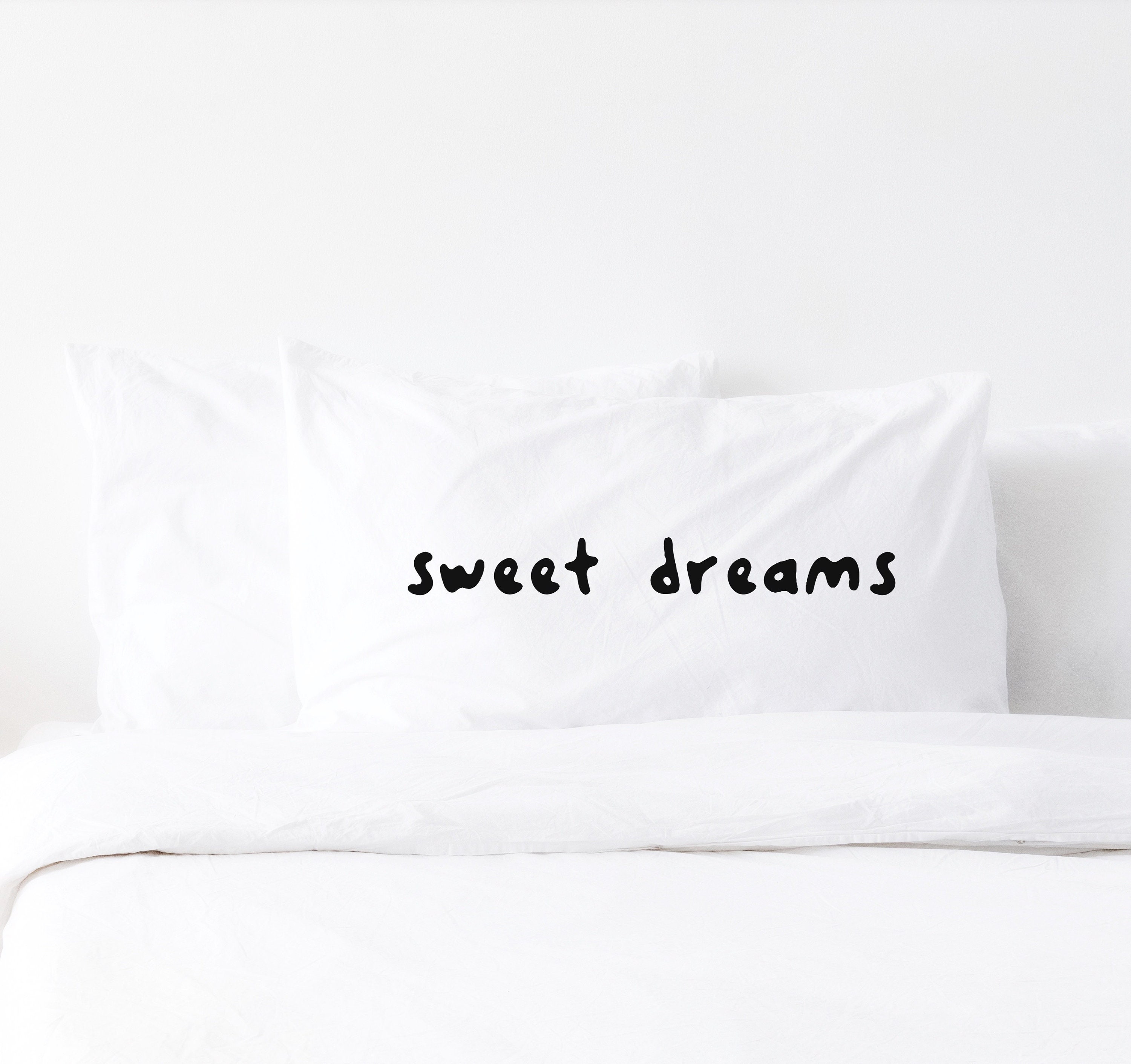 Sweet Dreams Pillowcase Pillow Cover Minimalist Bedroom Etsy UK