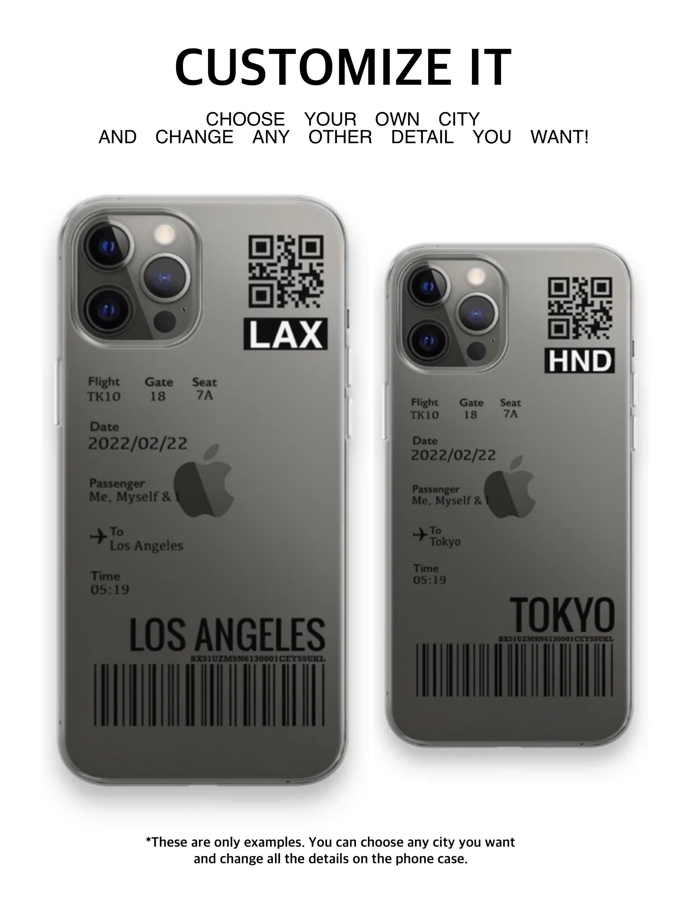 Custom Airplane Ticket Iphone Case Trendy Plane Transparent - Etsy