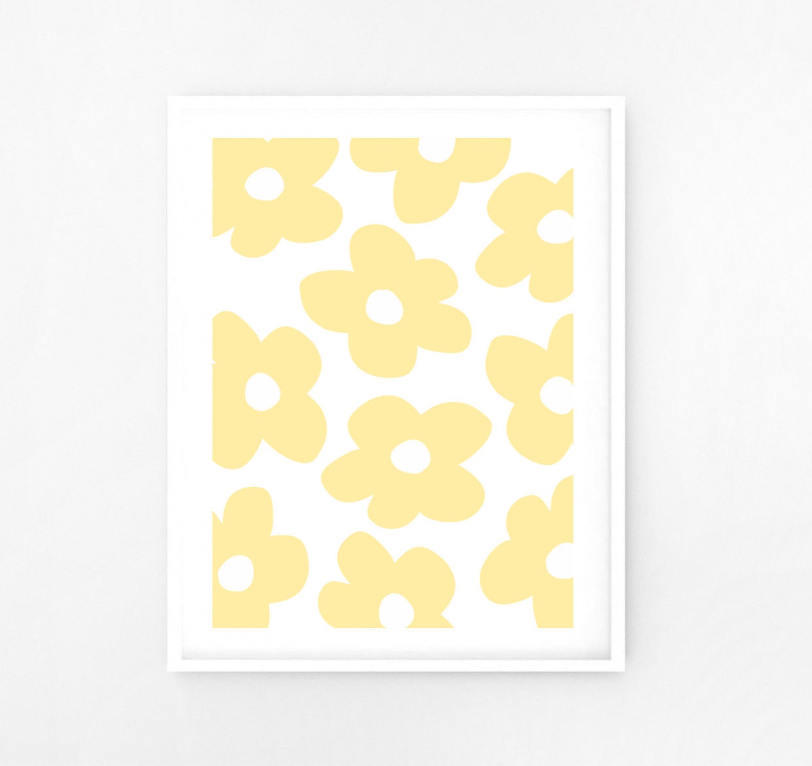 Pastel Flowers Print Wall Art Yellow Flower Market Poster Etsy