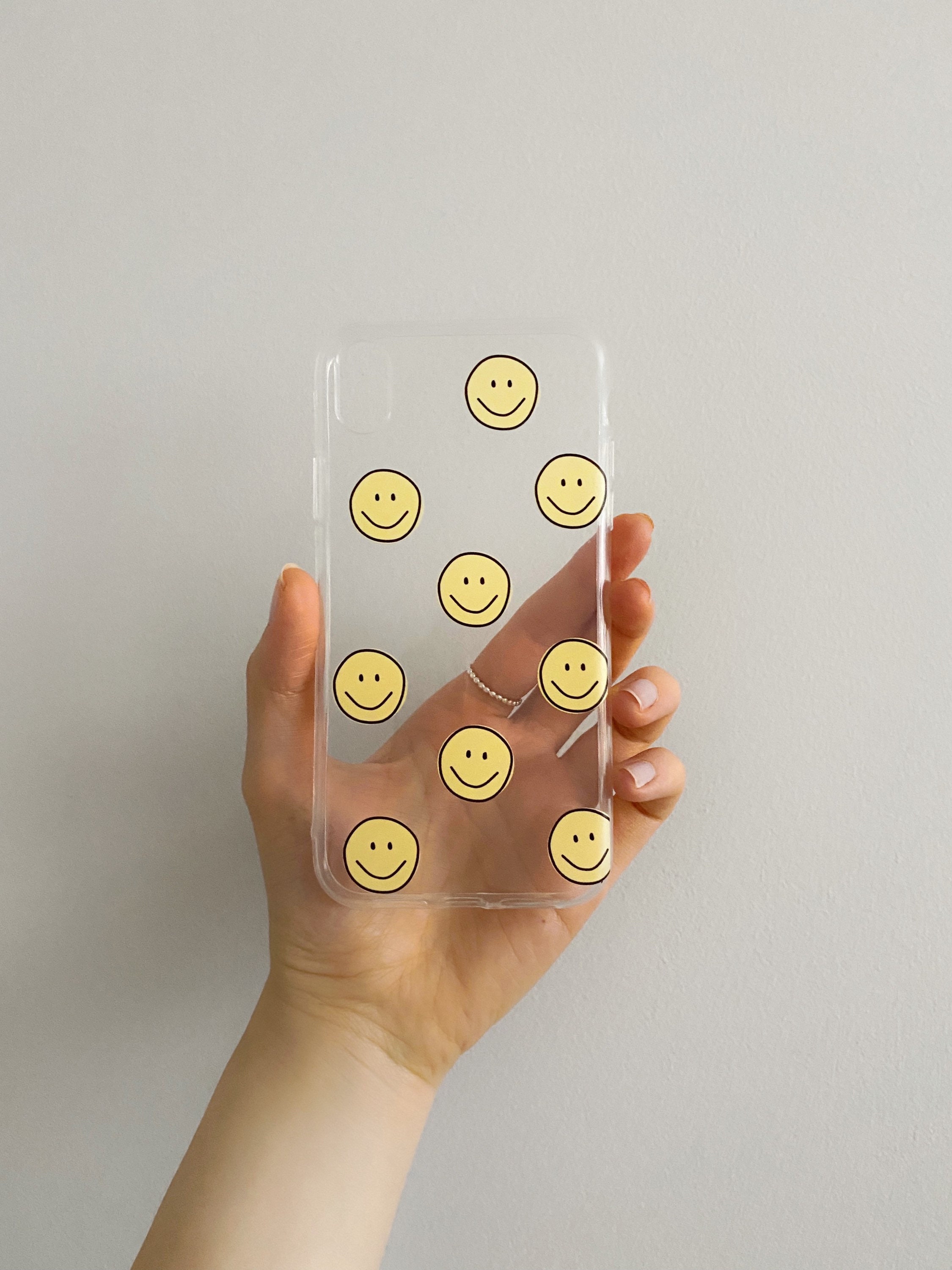 Yellow Smiley Faces iPhone Case Clear Smile Smileys Face Etsy