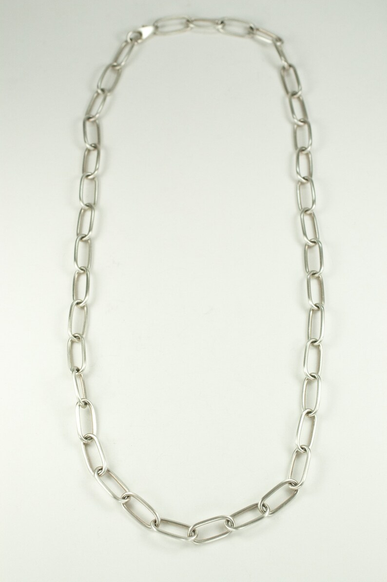 Handmade Heavyweight Argentium Silver Chain Elongated Multi Etsy
