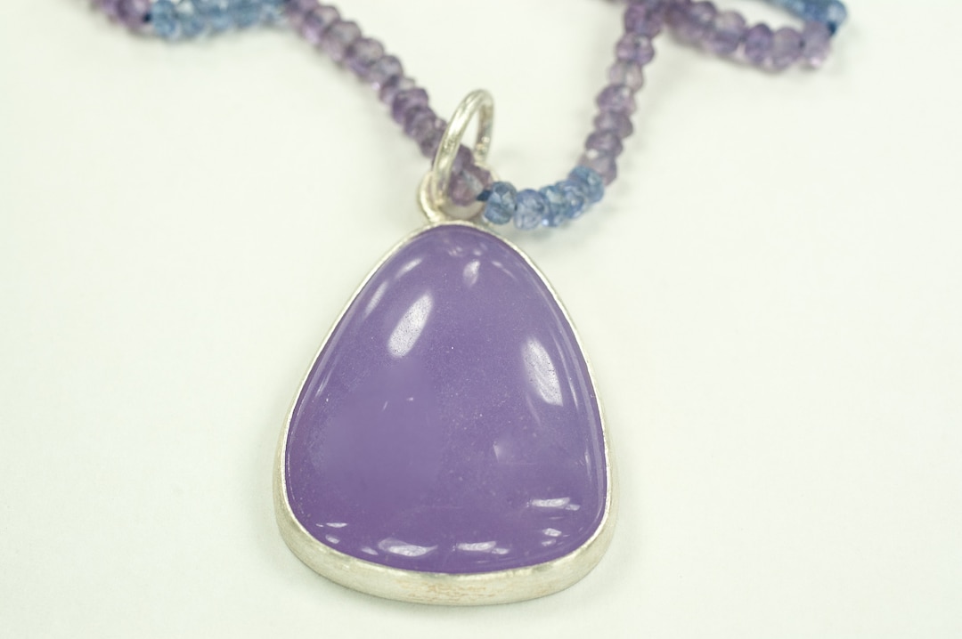 Cabochon En Améthyste Lavande Claire - Rond 20mm - Neuf Pour Création Bijoux
